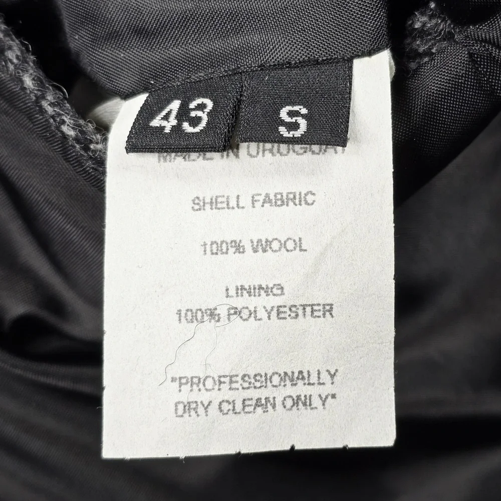 Bar WS Blazer Mens 43 Wool Gray Herringbone Suede Elbow Patch‎ Western Uruguay